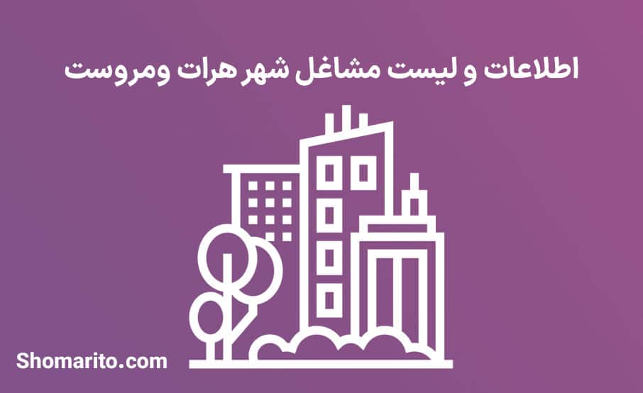 اطلاعات و لیست مشاغل شهر هرات ومروست